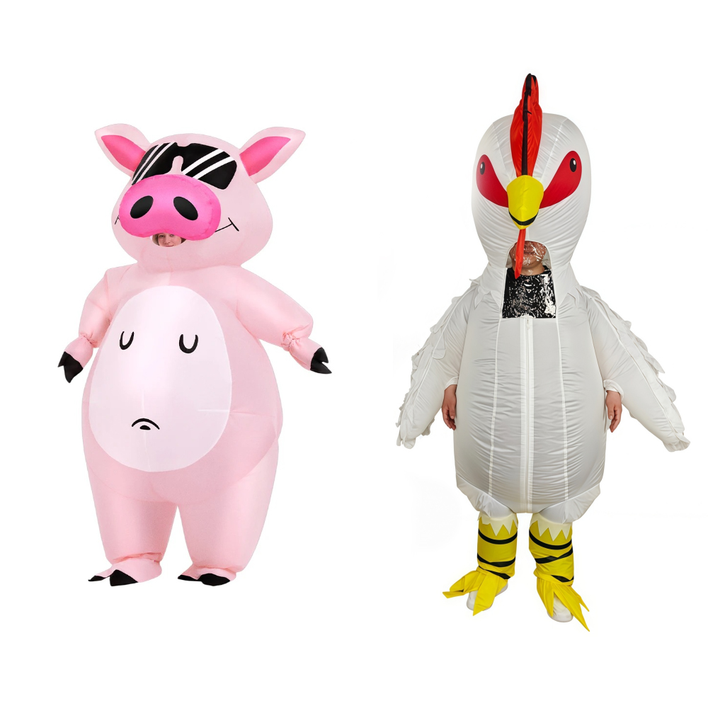 Halloween Costume Adult - Çizgi Film Hayvanı Domuzcuk Şişme Kostüm