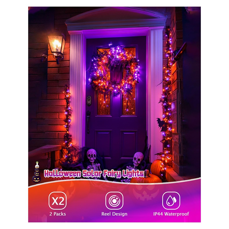 Halloween Led String Lights Orange - DT16 Solar Cadılar Bayramı Işık Zinciri,