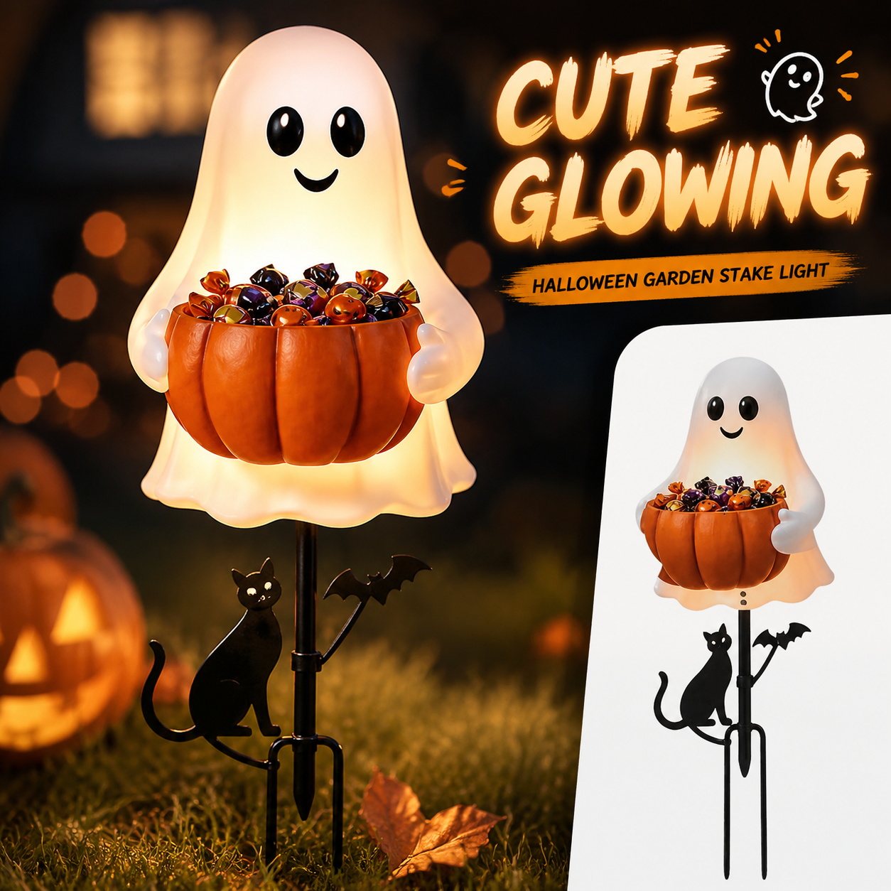 Halloween Pumpkin Decor Led - Cadılar Bayramı Hayalet Şekerlik Dekoratif Işıklar