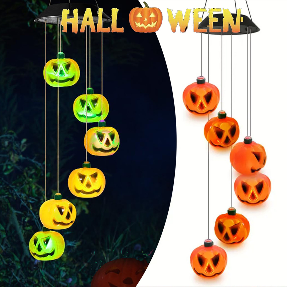 Halloween Pumpkin Decor Led - Güneş Enerjili Cadılar Bayramı Balkabağı Rüzgar