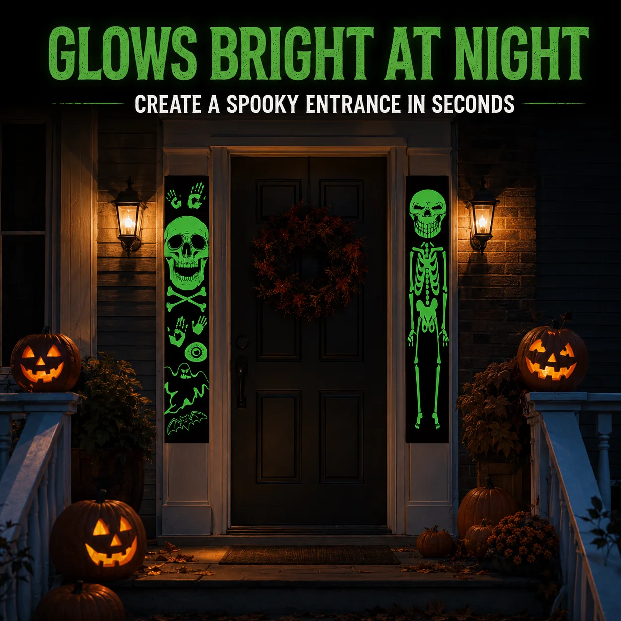 Halloween Skeleton Decoration - 2 adet Karanlıkta Parlayan Cadılar Bayramı