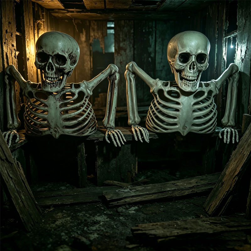 Halloween Skeleton Decoration - Korku Temalı Yarım İskelet Kafatası Süsü
