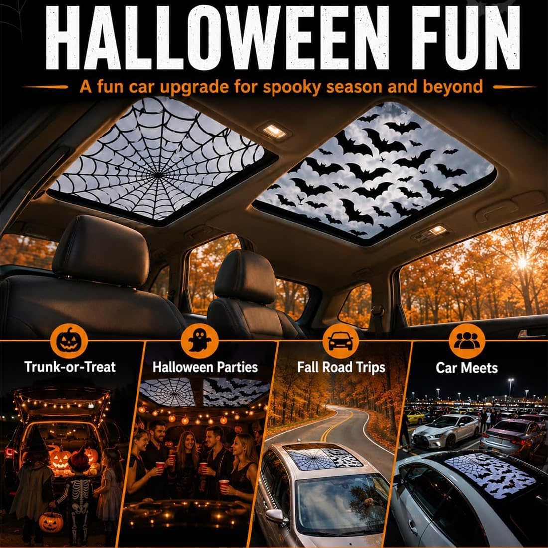 Araba Tavanı İçin Cadılar Bayr - Spider Web Halloween Decoration incelemesi ve fiyatı