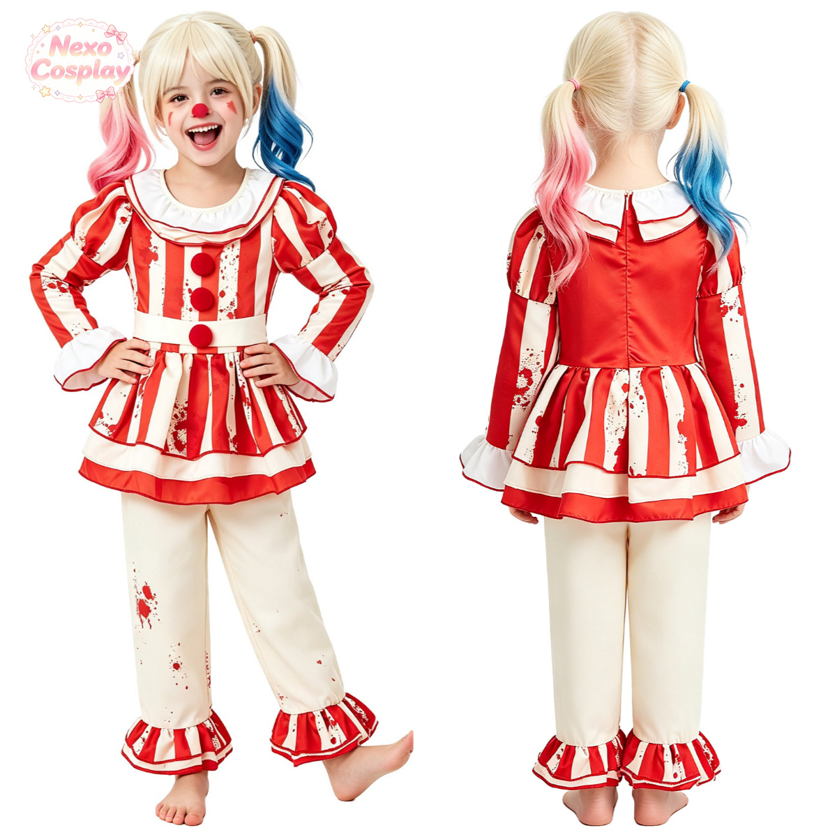 Çocuklar Kırmızı Beyaz Çizgili - Halloween Costume Kids incelemesi ve fiyatı