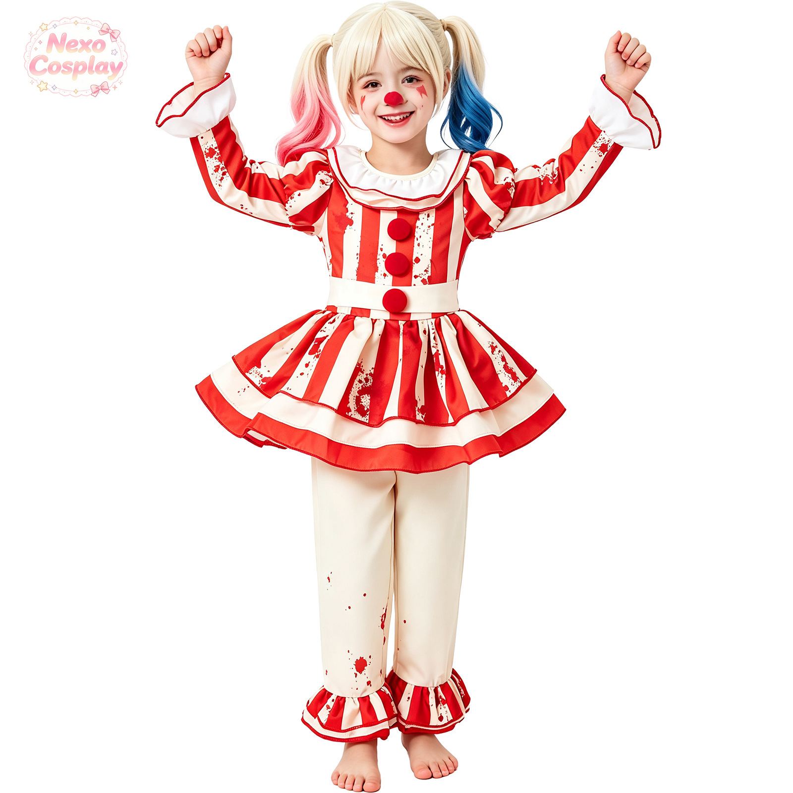 Çocuklar Kırmızı Beyaz Çizgili - Halloween Costume Kids incelemesi ve fiyatı
