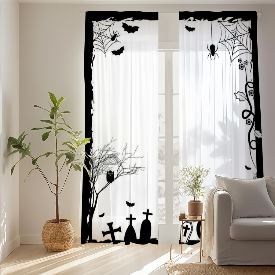 2 Adet Dijital Baskı Şeffaf Pe - Spider Web Halloween Decoration incelemesi ve fiyatı