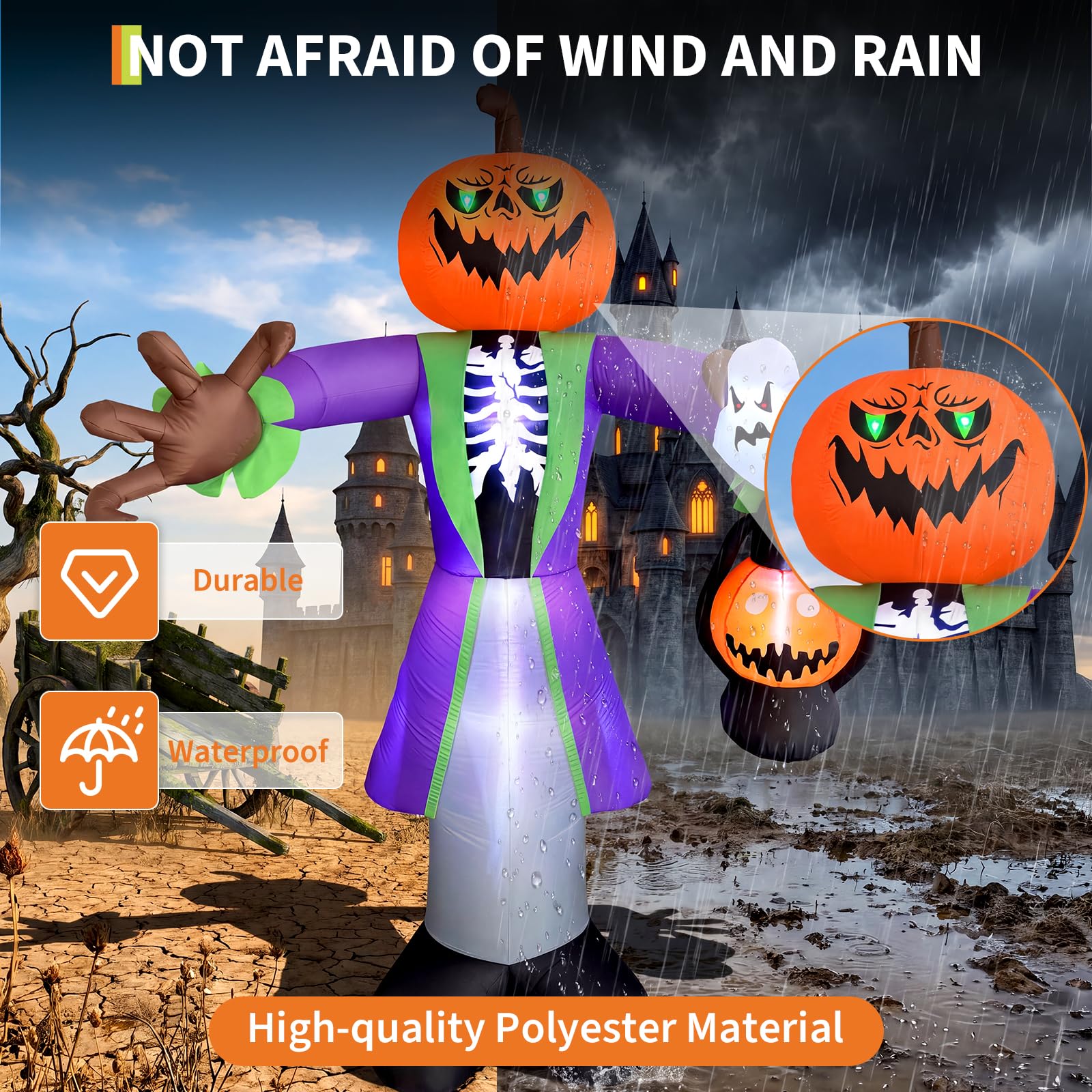 8 fit boyutunda, LED fenerli,  - Pumpkin Lantern Halloween incelemesi ve fiyatı